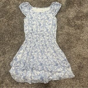abercrombie kids dress blue floral size 13-14